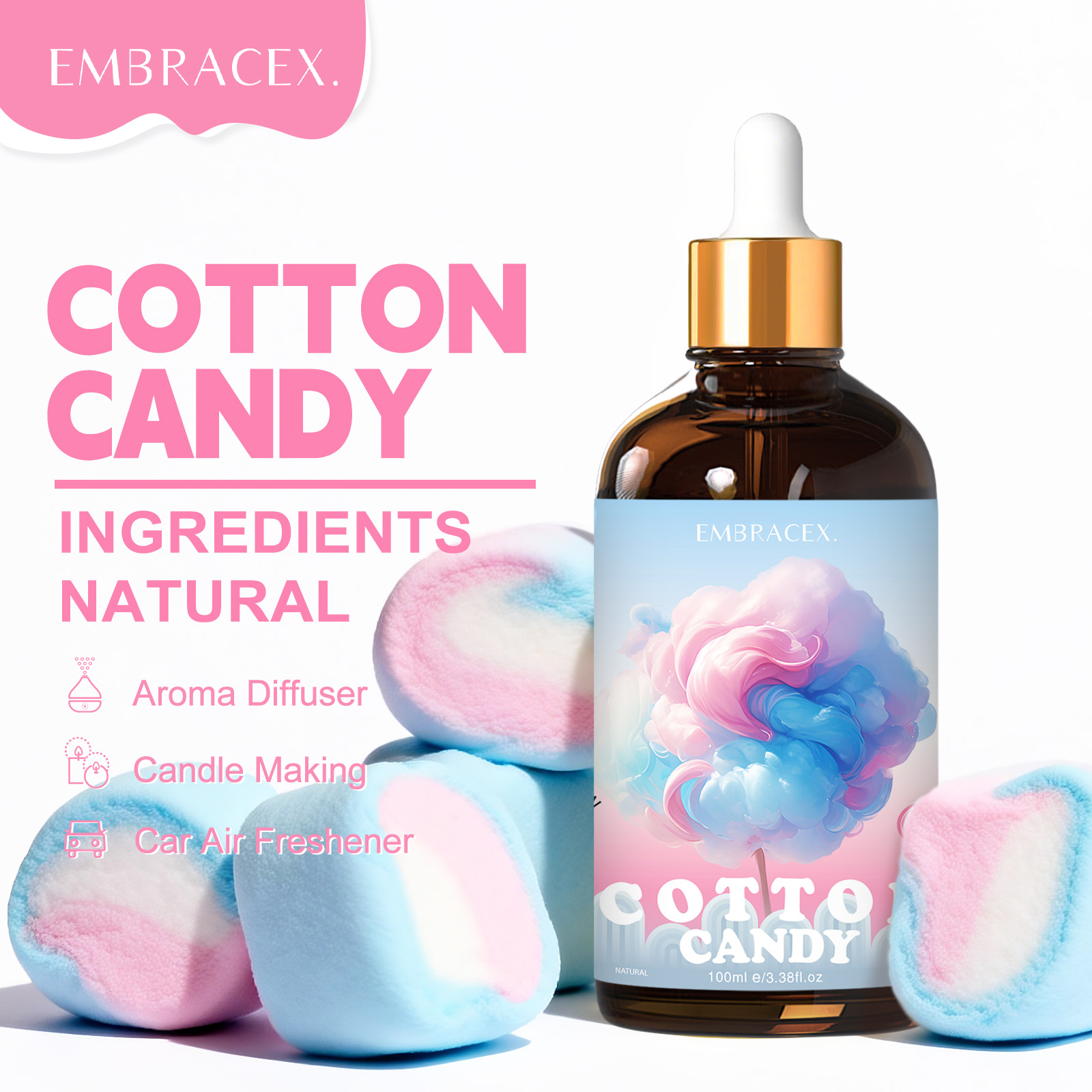 Candle Making Essential Oil - 100ml Cotton Candy Essential Oil Diffusers