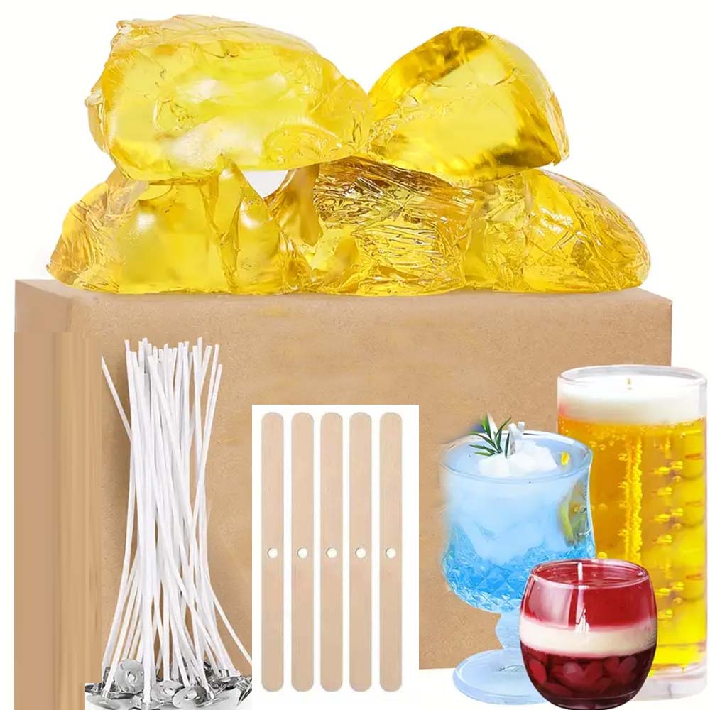 Candle Making Wicks - 200g Yellow Clear Gel Jelly Wax