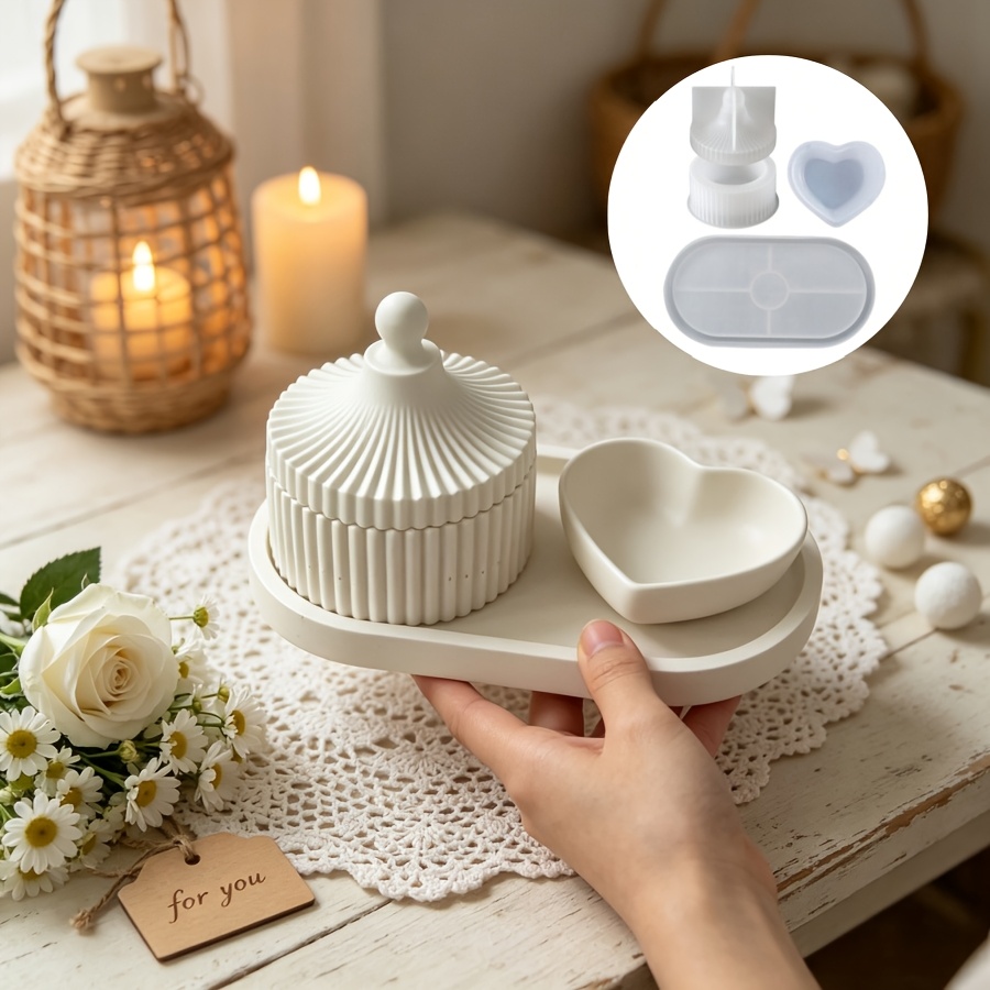 Kraft Box Candle - 4pcs Resin Silicone Mold Suitable for
