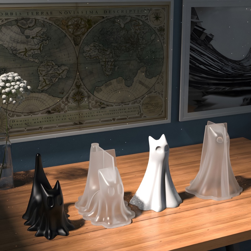 Ghost Cat Halloween Desktop Or - огляд і ціна Candle Making Things
