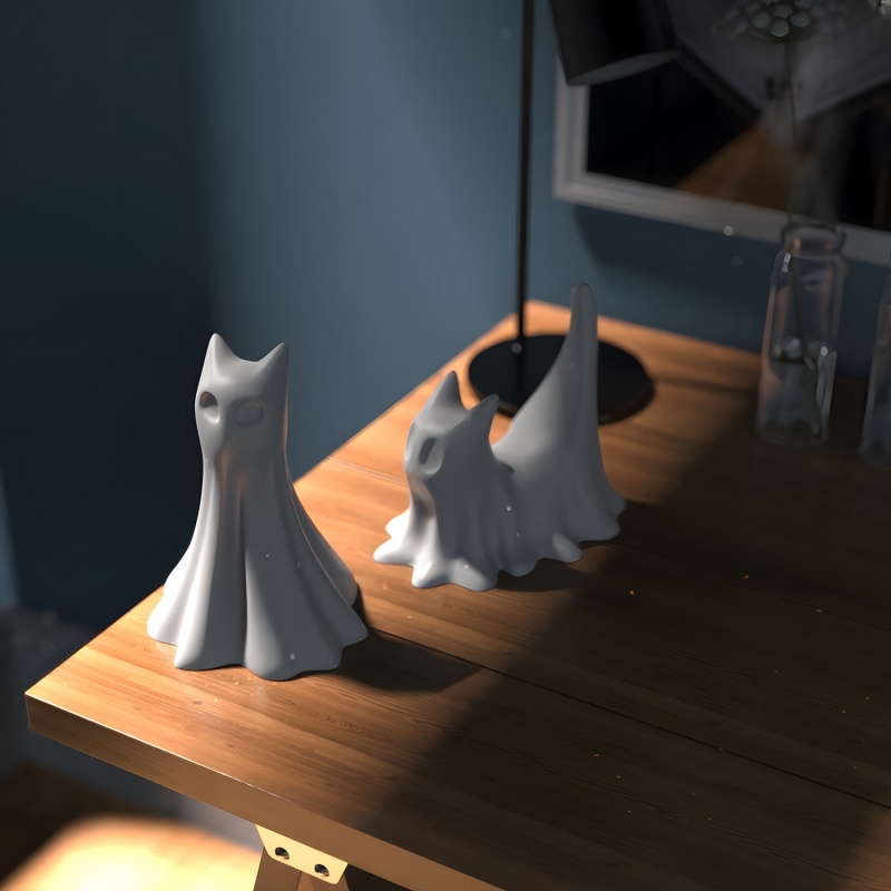 Ghost Cat Halloween Desktop Or - огляд і ціна Candle Making Things